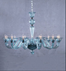  Marcella Venetian Blue Glass Chandelier